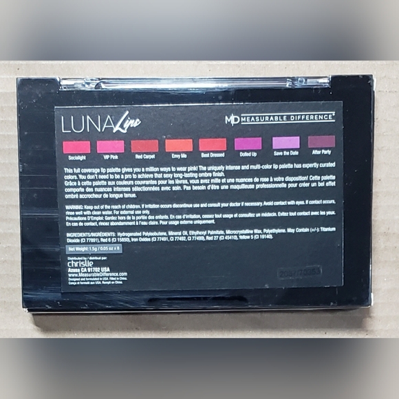 Measurable Difference LunaLine Purple Rose Pink Lip Pallette - Picture 3 of 4